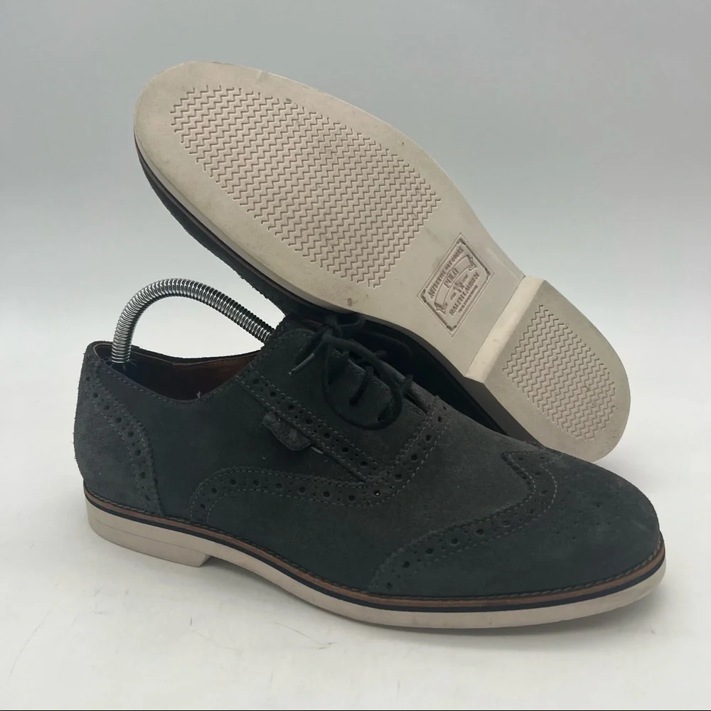 Polo Ralph Lauren Men’s Size  9 D Jamford Gray  Suede Oxford Wingtip.